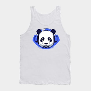 Panda Music Headphone City Rhyme Wonderful Vibes Vector Graphic Tank Top